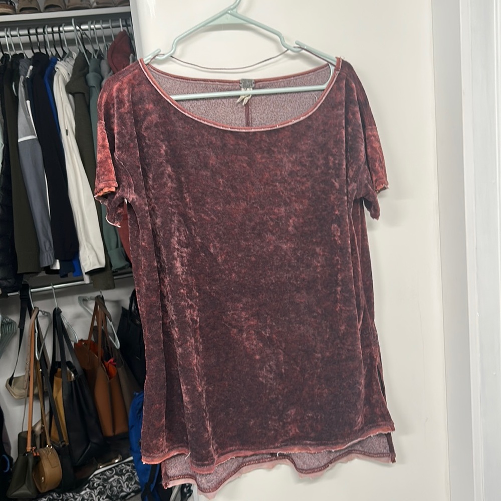 Free People velvet short sleeve